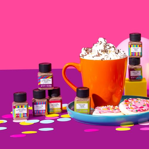 Thoughtfully BomBombs, Creme, Geschenkset für Heiße Schokolade in Mini-Flaschen, mit Geschmacksrichtungen wie Kürbiskuchen, Schokoladenkirsche und mehr, Probierset mit 16 Stück