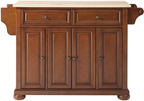 Crosley Furniture Alexandria Kitchen Island with Natural Wood Top - Classic Cherry