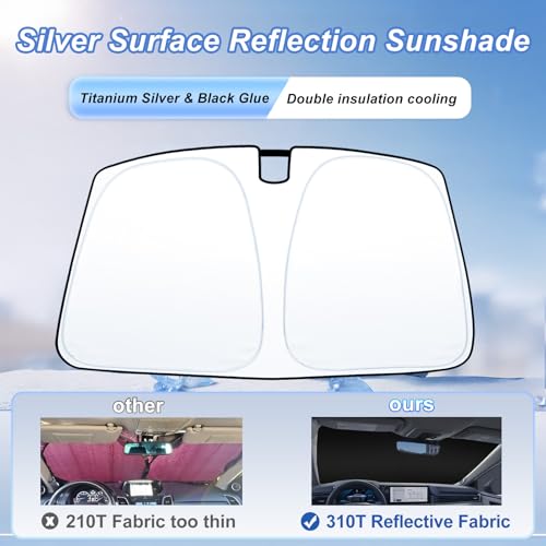 Image of Car Windshield Sun Shade for 2025 2026 Toyota Camry| Front Window Sun Visor| 310T Reflective Polyester| UV Heat Insulation Protection| Foldable Sunshade with Storage Pouch