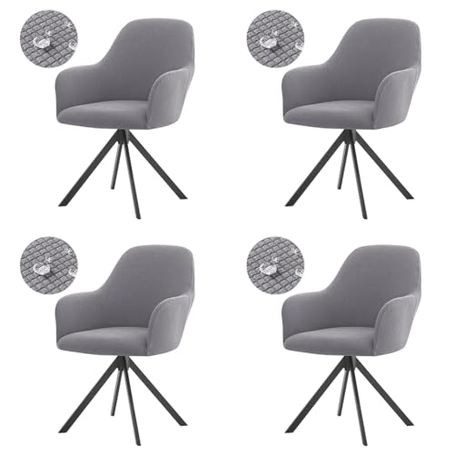 Levoberg Housse de Chaise avec Accoudoirs Imperméable Housses Chaise de Salle à Manger Extensible Couverture Fauteuil Bureau Lavable Protection Chaise pour...