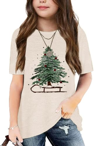 Image of Graphic Tees for Girls Kids Summer Tops Crewneck Short Sleeve T Shirt 5-14 Years