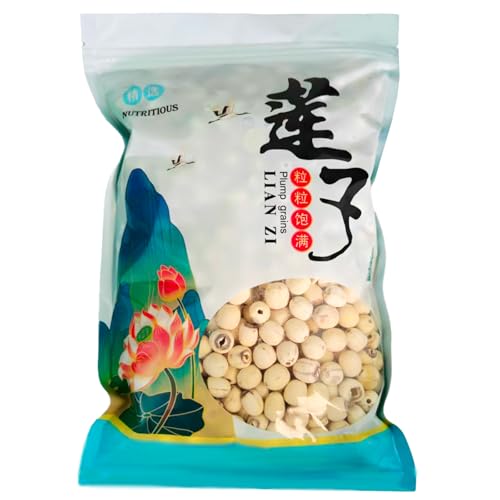Natural Dried Lotus Seeds Packed 莲子干 24.7 Ounce, 100% Natural, Dried White Lotus Seeds Lian ZI, 白蓮子 for Herbal Tea Cooking Porridge and Soup Raw Material