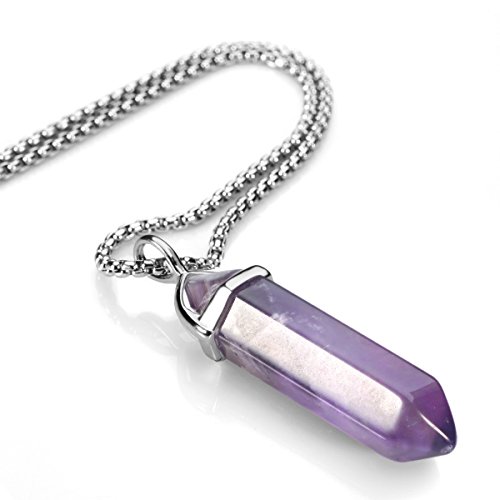 Beadnova PS-0107-0719 Amethyst Necklace Gemstone Crystal Necklace thumb #1