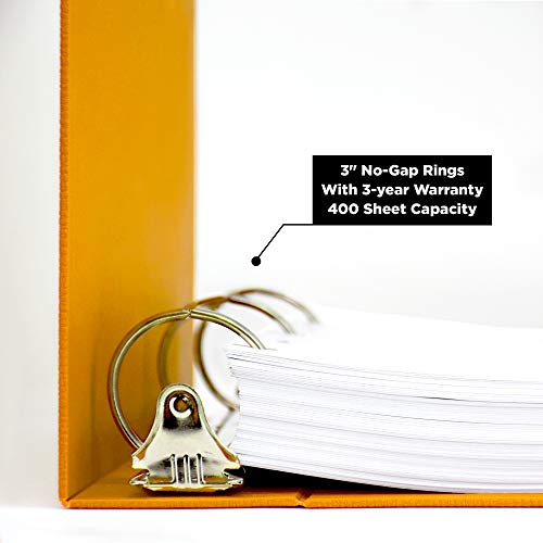 Carstens 3- Inch Heavy Duty 3-Ring Binder - Side Opening, Mango #TOP1