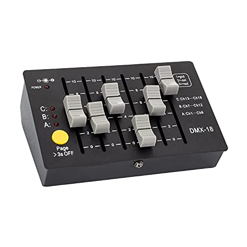 LEDKIA LIGHTING Controlador Consola DMX512 18 Canales Recargable Negro