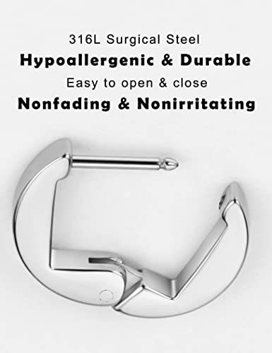 TDEBA 316L Surgical Steel Small Hoop Earrings - Trendy Geometric Plain Chunky Cuff & Huggie Earrings for Women2