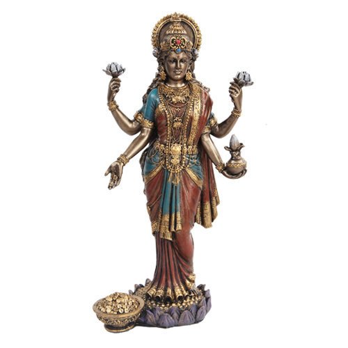 Pacific GiftwarePTC 10 Inch Lakshmi Mythological Indian Hindu Goddess Statue Figurine