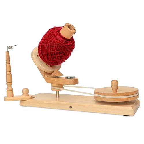 Wooden Yarn Cake Winder - Elegant Handmade Yarn Winder for Crocheting Yarn Winder Large Capacity Yarn Spinner for Crocheting (B-Winder)