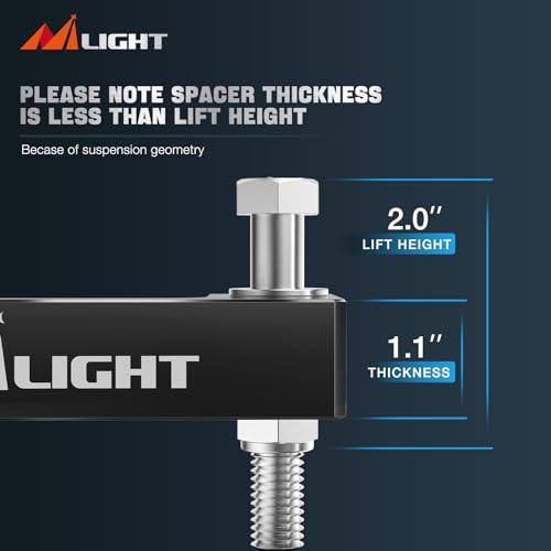 Image of Nilight 2 inch Leveling Kit for Chevy Silverado 1500, Tahoe, Suburban, Avalanche, GMC Sierra 1500, Yukon XL1500 2007-2026 2WD /4WD, Suspension Strut Spacers, Raise Front End for Towing /Hauling