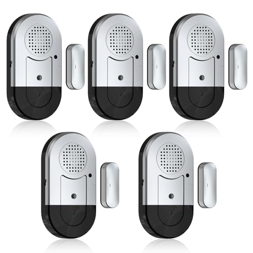 Sanjie Door Window Alarms - 5 Pack,125dB,Volume Control,Window Door Open Alarm Sensors for Kids...