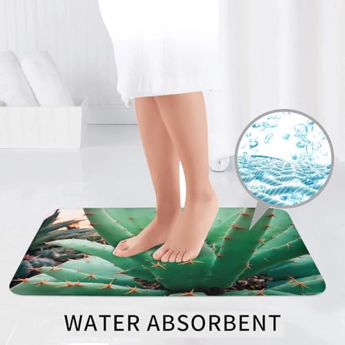Tapis de salle de bain imprimés cactus Agave design chic pour vasque - 7