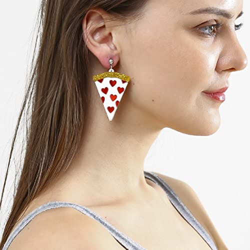 Boucles d'oreilles pizza pendantes pour un look décontracté
