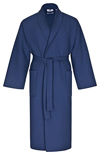 Preisvergleich Produktbild Unbekannt Floringo Premium Bademantel Waffelpikee Schalkragen marine-5XL