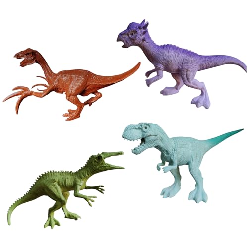Image of ZESTHOME Big Dinosaur Toy for Kids | Realistic Hard Rubber Dinosaur Figure | Non-Toxic, Durable Jurassic Animal Toy for Boys & Girls 3+ Years | 15 cm | 4 piece
