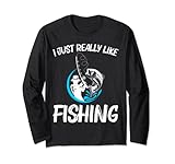 Regalo genial que realmente me gusta la pesca para mujeres, niñas, niños, niños pequeños, hermana, papá, abuela, novio, hija, padre, tía, papá que son amantes de la pesca o entusiastas del cebo usando gancho, caña de poste, barco o red para recreación o vacaciones.