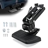 75413-01A Truck Bed Step Retractable Step Side Step Compatible with Ford 2017 2018 2019 2020 2021 2022 F-250 F-350 Super Duty, Folding Truck Step