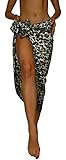 King Kameha Funky Hawaii Cover-up Pareo Sarong, Print Leopard, Braun Schwarz, Gross