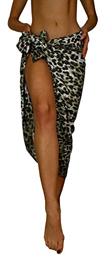 Kung Kameha funky Hawaii sarong strand Wickel Pareo dam vardaglig bikini täckning strandklänning baddräkt leopardtryck