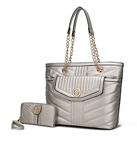 Image of MKF Collection Women Tote Bags Wristlet Wallet Large Designer Handbag Shoulder Bag Top-handle Big Satchel Hobo 2pcs Purse Set