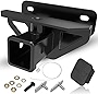OEDRO 2' Rear Trailer Hitch Receiver Class 3 Towing Hitch & Cover Kit, Fits 2009-2018 Dodge Ram 1500/2003-2013 Ram 2500 3500/2019-2023 Ram 1500 Classic, Tow Combo (Hitch Cover Included)