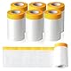 55 cm x 20 m Abdeckfolie Klebeband mit Folie, 6 Rollen Abdeckfolie Malerfolie, Selbstklebende Goldband Masker Tape, Transparent Malerkrepp mit Folie Gewebeklebeband Malerband zum Staubschutz