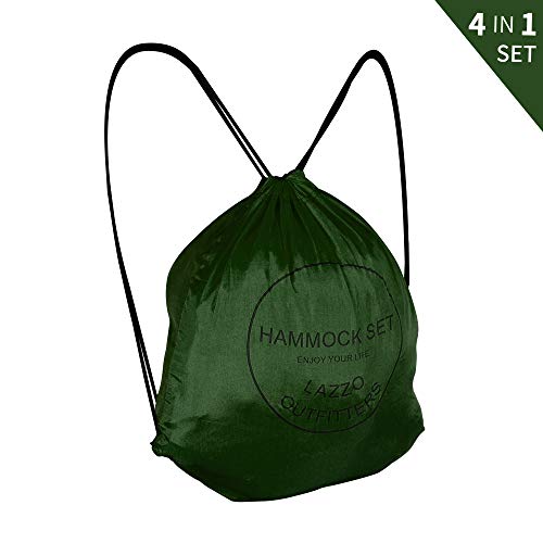 LAZZO Camping Hammock Set All-Inclusive Double Hammock, Bug Net, Tarp, Suspension, Guyline, Stakes and Backpack, Perfect for Backpacking, Camping, Hiking & Yard (Olive, 10) - Image 8