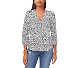 Vince Camuto Women's V-Neck Top (US, Alpha, X-Small, Regular, Regular, Black Multi)
