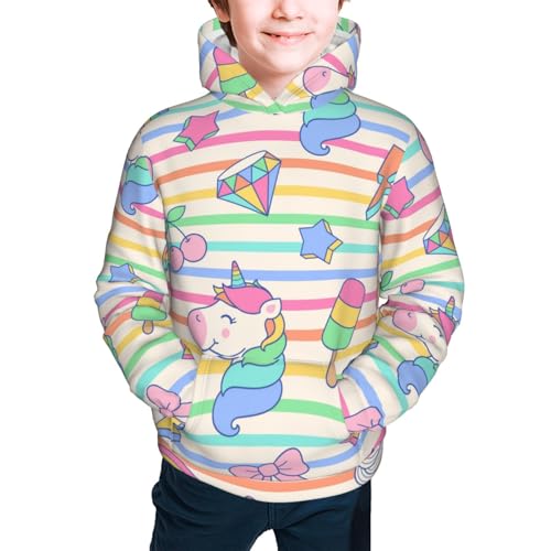 Cute Unicorn Kid Hoodies Boys Sweatshirts Girls Pullover with Pocket3