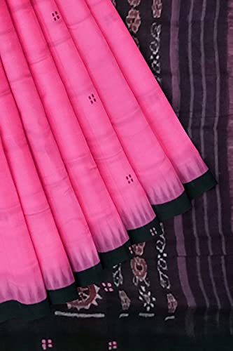 Image of Odisha Sambalpuri Handloom Ikat Women's Cotton Saree, Odisha Handloom Handmade Pure Cotton Khandua Saree, Ikkat Orissa Traditional Handloom Saree Without Blouse