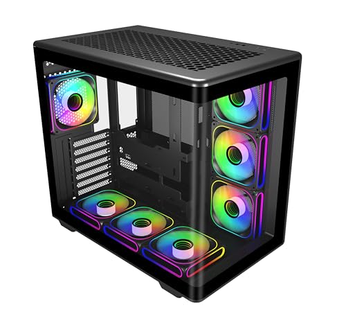 Image of Cooler Master Elite 600 ATX Mid-Tower Case Black | 7X Pre-Installed Reverse ARGB Fans | Tempered Glass Side Panel | 360mm AIO & ATX Mobo Support | USB 3.2 Gen 2x2 Type-C | RTX 50 Series GPU Ready