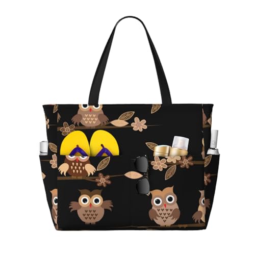 Sac de plage hiboux mignons grand sac à bandoulière pour vos journées d'été