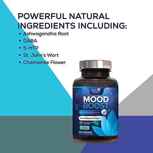 Calm Support Herbal Supplement - With Ashwagandha, L-Theanine, & B Complex Vitamins - Natural Stress & Immune Support For Calm & Positivity - Relax, Focus & Unwind - For Women & Men - 120 Capsules #TOP4