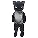 JIARU Stuffed Animals Cats Toys Plush Dressed Dolls with Removable Clothes (Black, 9 Inch)