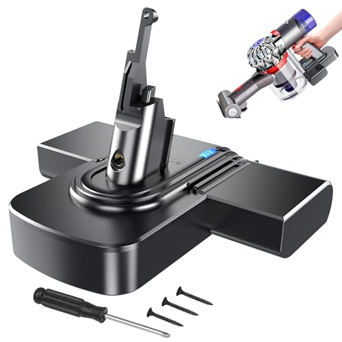 Image of 8000mAh Dyson V8 Replacement Battery, 21.6V for SV10 Cordless Vacuum | Li-ion Battery, Long Runtime, Multi-Safety Protection, Tool-Free, Dual Charging, Fits V8 Animal, Absolute, Fluffy, Motorhead