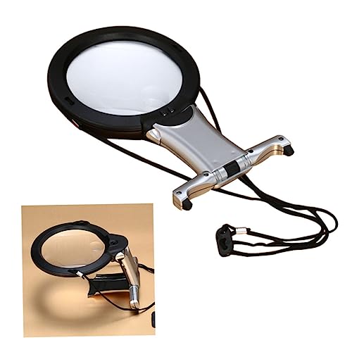 FRCOLOR LED Reading Hanging Magnifier Desktop Magnifier with Light for Hands Use for Jewelry Repair Reading and Close Work