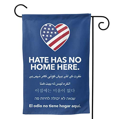 Season Garden Flags -Hate Has No Home Here Garden Flags - Double Sided Outdoor Holidays Yard Flags - Made of Polyester with Anti- Â¨C Holidays Flags for 12 Months - 12.5Â¡Â±x18Â¡Â± Size