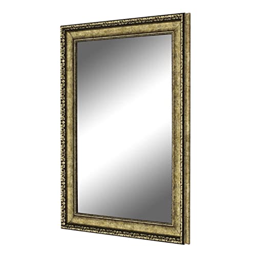 Hitchcock Butterfield 38.25" X 38.25" Square Lavonne Traditional Vintage Gold Bathroom Mirror, Vanity Mirror, Wall Mirror, Accent Mirror, Decorative Mirror #TOP1