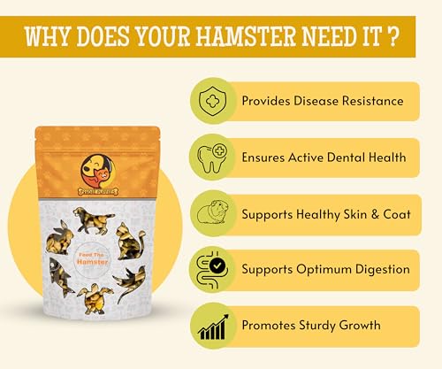 Image of Foodie Puppies Premium Hamster Food Pellets Highly Nutritious Diet Essential Ingredients for a Healthy and Active Lifestyle for Your Hamster (Pouch - Hamster Food, 500g)