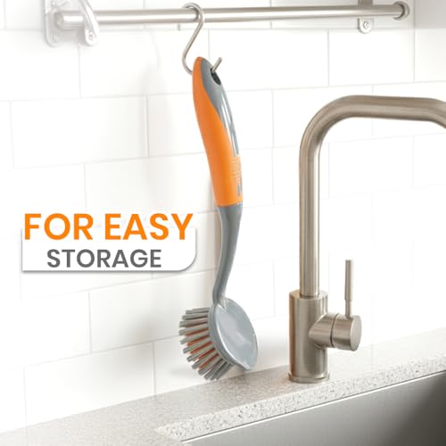 Image of Chakaachak Sink Brush - Dish & Sink Cleaning Brush with Strong Nylon Bristles | Heavy Duty Kitchen Scrub Brush for Utensils & Surfaces | Effective Cleaning