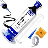 BUFFZIT RTV Silicone Adhesive Sealant – 100% Silicone Waterproof Caulk, Strong Bond, Shrink & Crack Proof – Automotive Gaskets, Engine, Sunroof, Headlights, Windows & Home Repairs (Black, 30g/1oz)