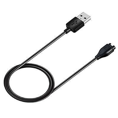 Kissmart Charger for Garmin Vivoactive 3, Replacement Charging Cable Cord Plus a Red Silicone Charger Port Protector Anti Dust Plug for Garmin Vivoactive 3 Music Smart Watch