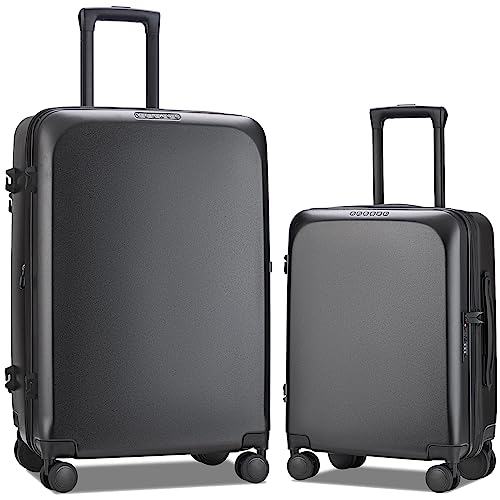 Image of Verage Luxe Freeland Set of 2 (56 cms & 78 cms) Blue Cabin & Check-in Hardsided Trolley Bags for Travel, Expandable Hardshell Suitcase with Spinner Wheels, TSA Approved Lock Luggage (20 /28 Inch)