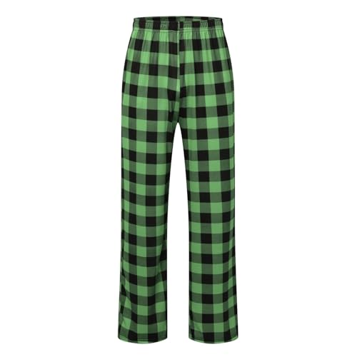 JiXiang Mens Pajama Pants Plaid Cozy Lounge Pants Baggy Lightweight Pjs Trousers Comfy Lounge Sleepwear Drawstring Pj Bottoms3