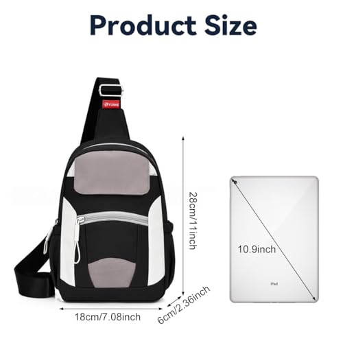 Image of GUSTAVE Small Crossbody Sling Chest Bag with Adjustable Strap, MultiPocket Daypack for Travel, Hiking, Biking, Gym, and Everyday Carry Lightweight Durable Polyester Design