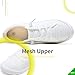AISFAESㅤ Mesh Slip On Shoes Women Comfort Knit Slip On Loafer Casual Fashion Sneaker Lightweight and Breathable Walking Flats(White,US8)