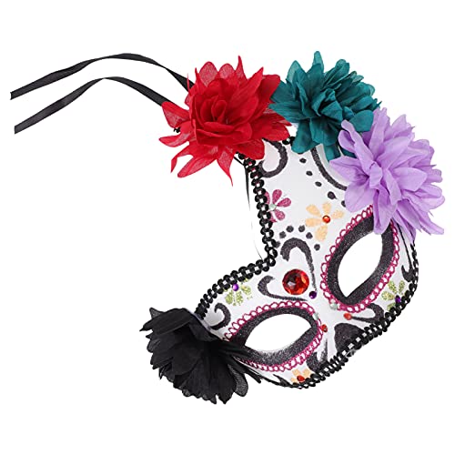 Kisangel 1Pieza Máscara Decorativa De Fiesta Para Halloween Máscara De Elegante Flores Para Cosplay De Disfraces Color
