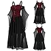 Produktbild YEBIRAL Damen Übergroßes Mesh Mittelalter Kleid Gothic Maxikleid Schnürkleid mit Schmetterlingsärmeln Renaissance Cosplay Dress Party Festlich A-Linie Halloween Kostüm