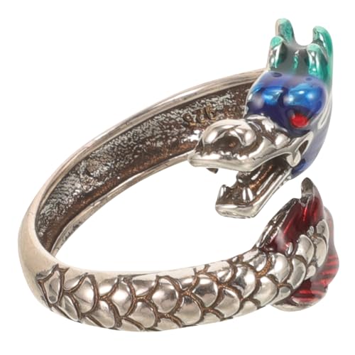 Dragon ring ajustement femmes rétro : lot de 4 bagues ouvertes uniques - 3