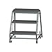 Ballymore 326GSU Steel Standard Rolling Ladder with Spring Loaded Casters Without Handrails, Serrated Grating Tread, Assembled, OSHA/ANSI Standard, 3 Steps, 24" Step Width, 10" Top Step Deep, Gray