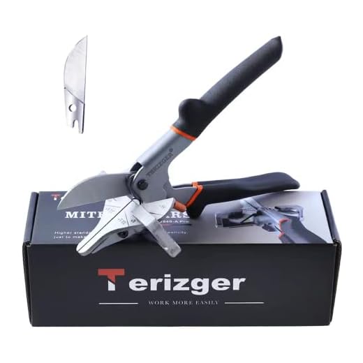 Terizger Miter Shears for Angular,Quarter Round Cutting Tool,Multi Angle Miter Shear Cutter for Wood Chips, 0-135 Degree Adjustable, with 1 Extra blade (Miter Shears)